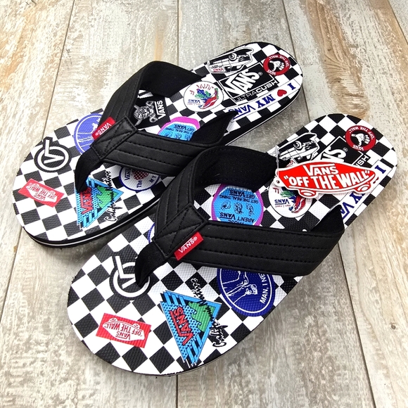 Vans T-Street Print Flip Flops - Picture 1 of 9